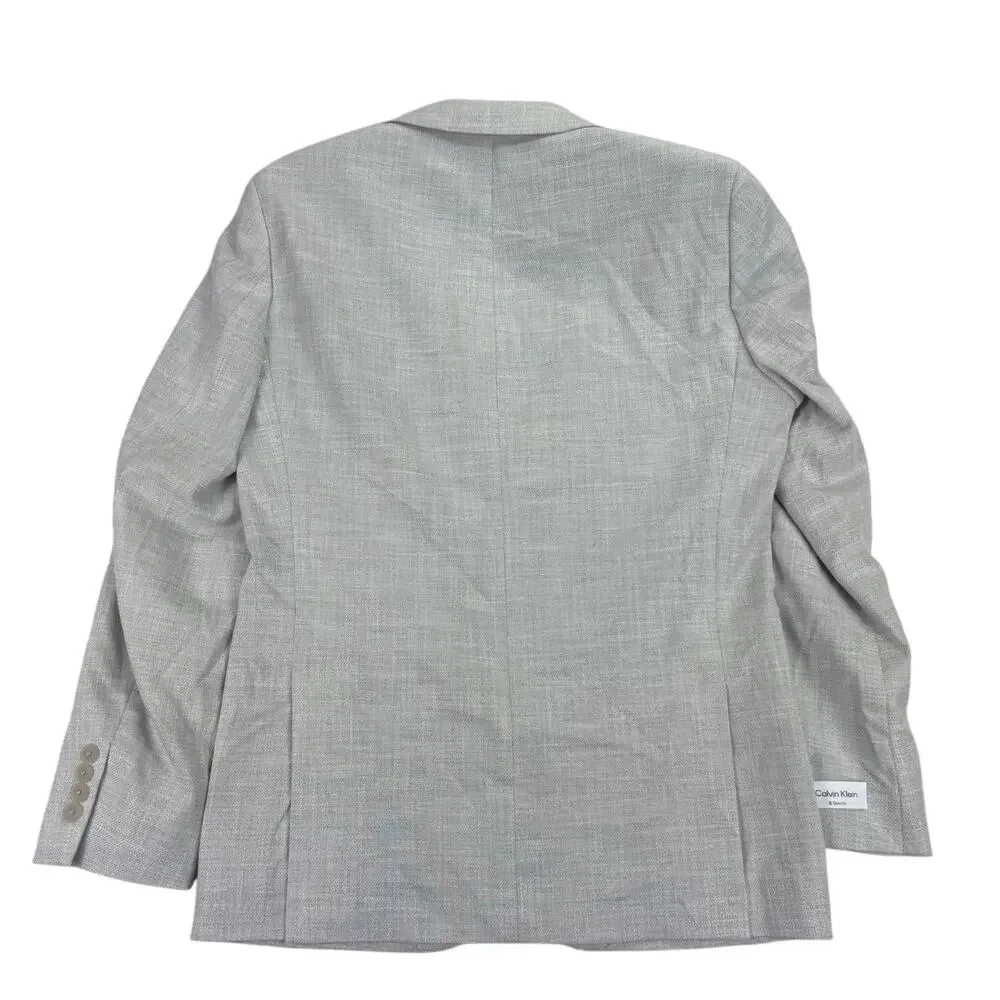 Calvin Klein Mens X Slim Fit Soft Solid Sport Coat Heather Gray 38R - Picture 4 of 5
